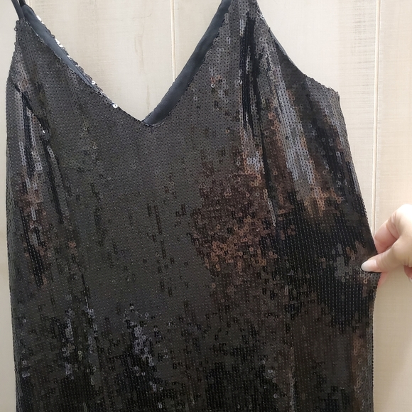 Boohoo NWOT Sequin Fringe Midi Dress Size 16 - Picture 4 of 14